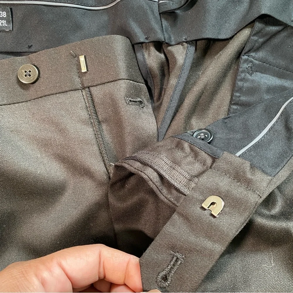 Alfani Wool Pants Trouser‎ Slacks Size 38x29L Black Dress Pants Office Career